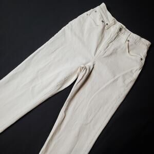Madewell Women's Size 26 Perfect Vintage Jean High Rise Raw Hem White N0662